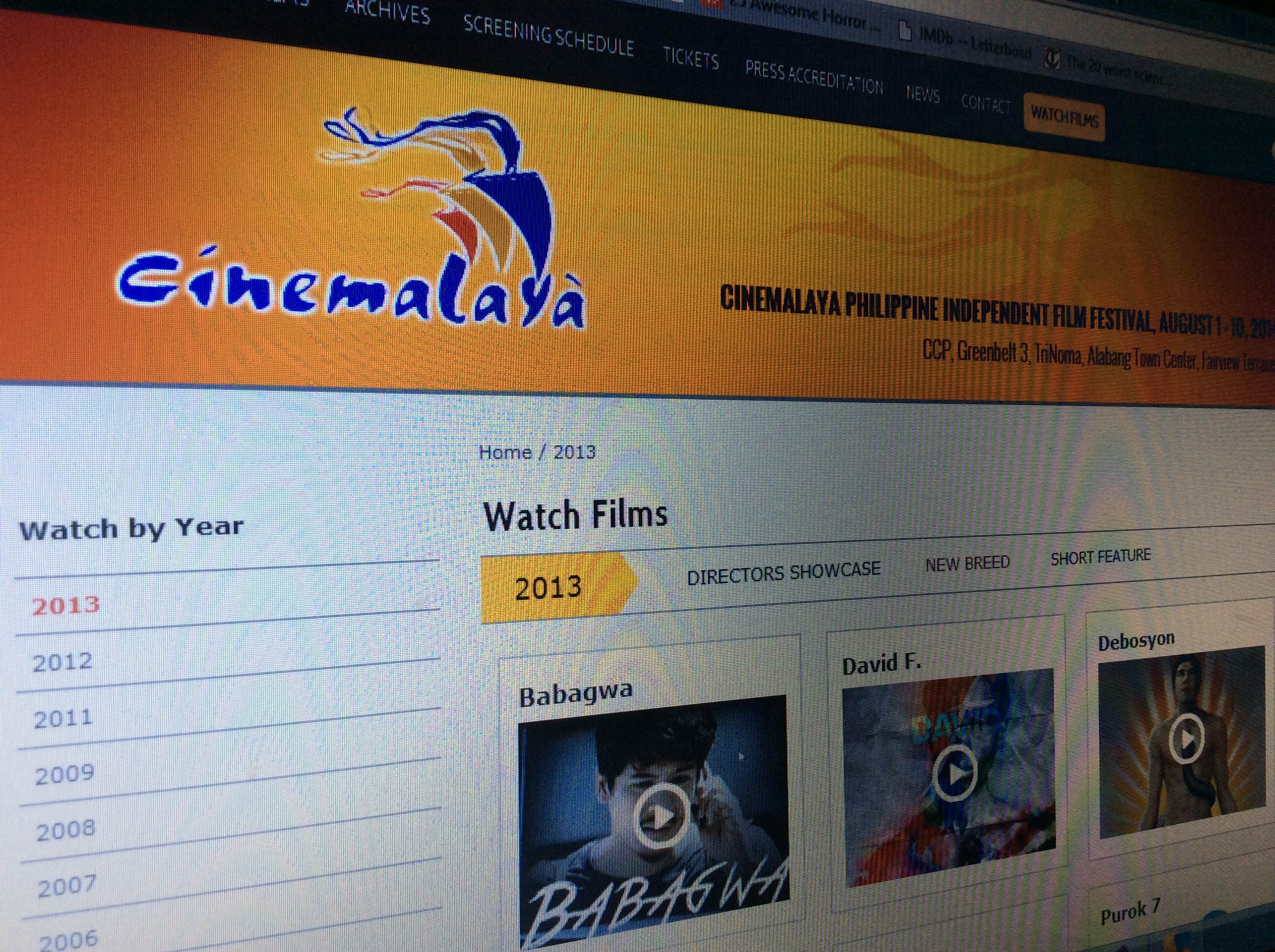 Previous Cinemalaya Entries ‘Mistakenly’ Uploaded to YouTube