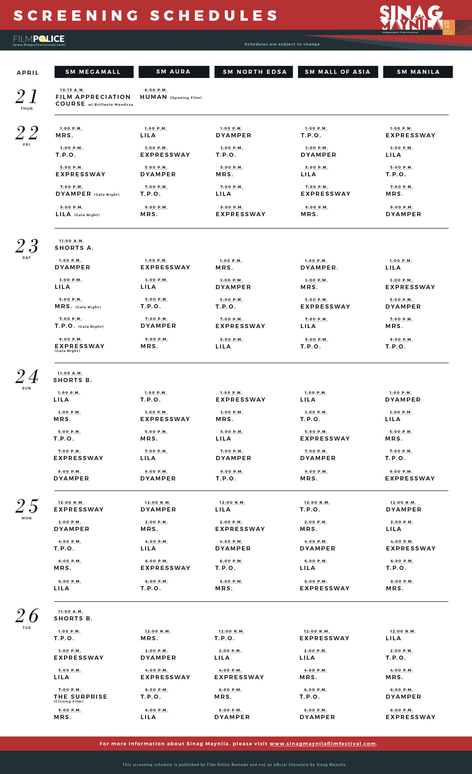 The Ultimate Guide to the 2016 Sinag Maynila Independent Film Festival